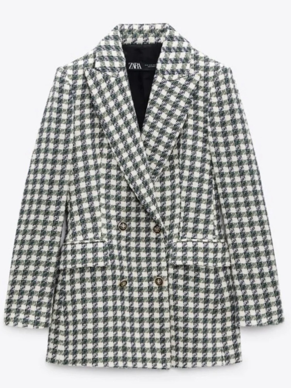 ZARA DOUBLE BREASTED TEXTURED WEAVE JACKET